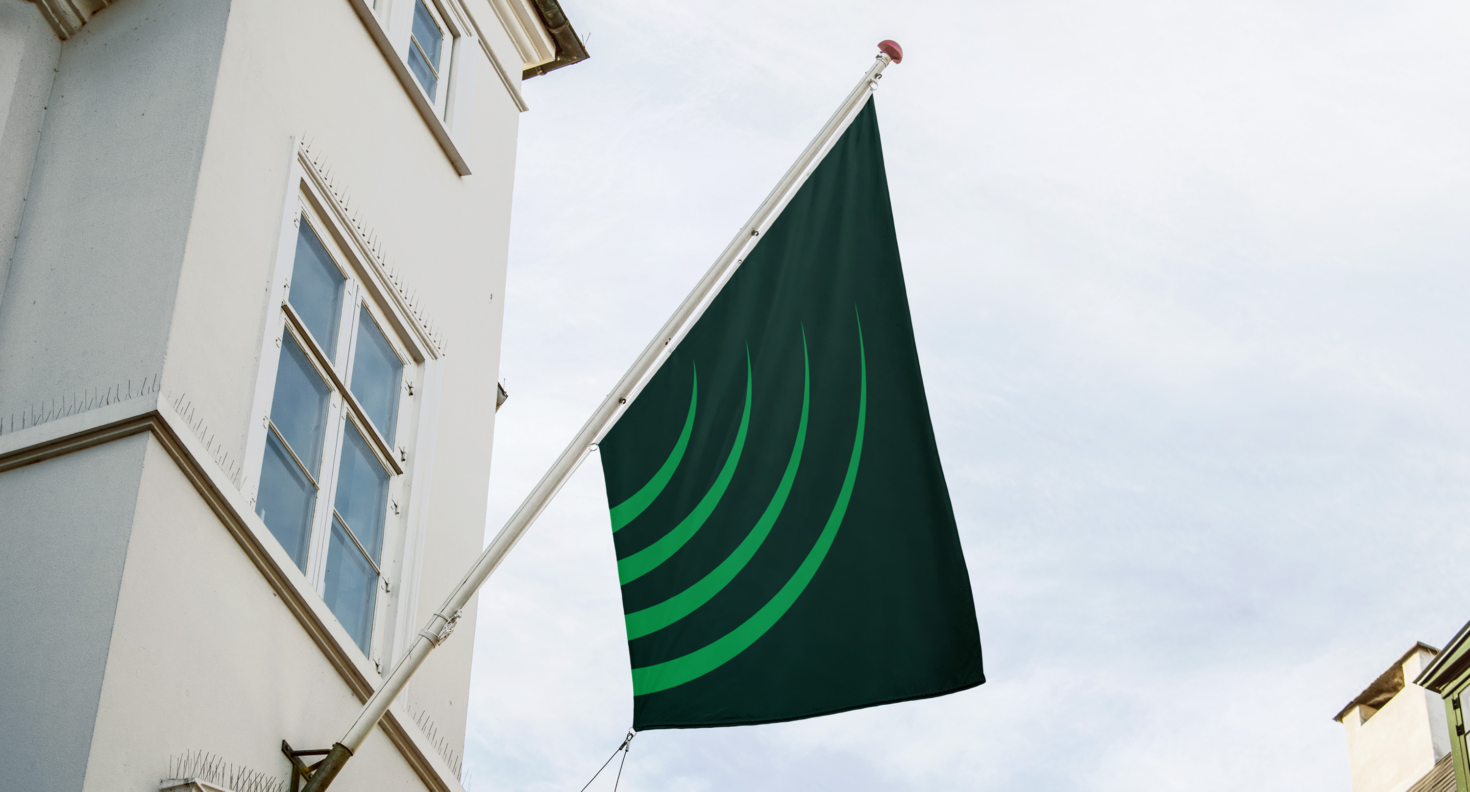 flag with logo icon