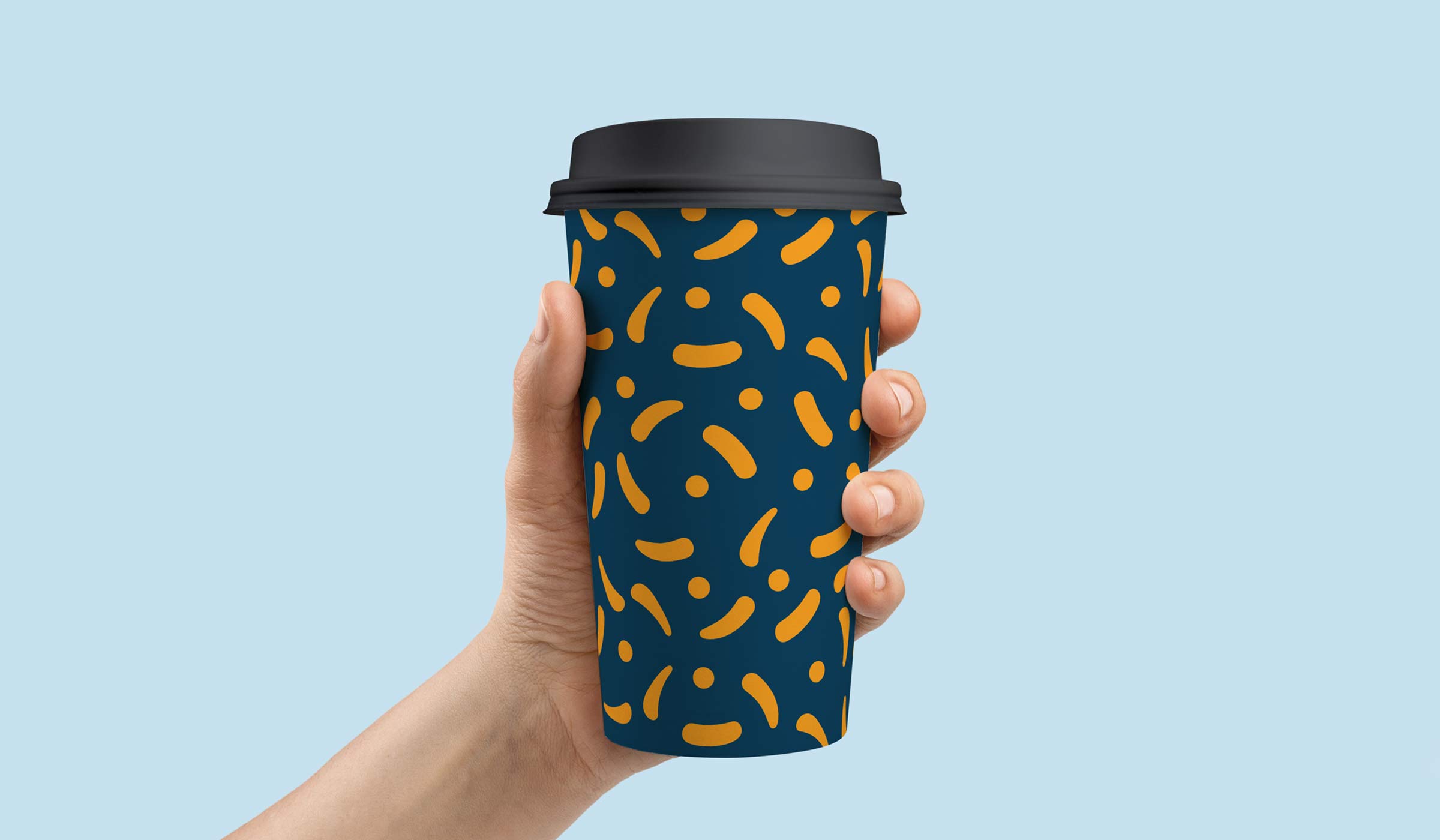 coffee cup design with pattern