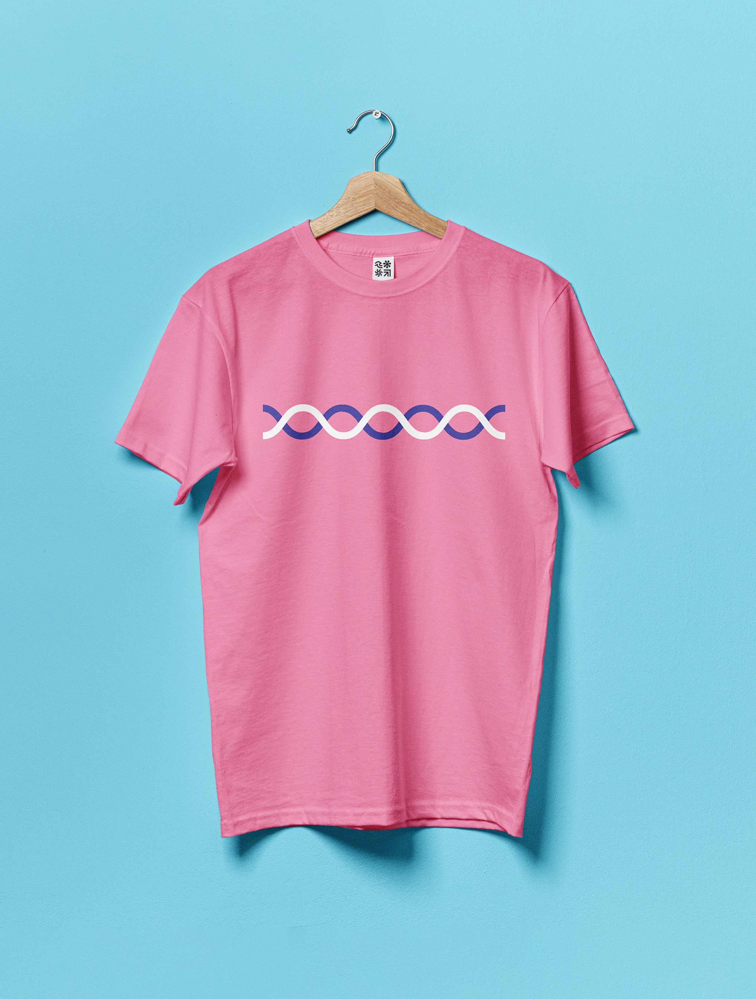 pink t shirt with oscillating waves