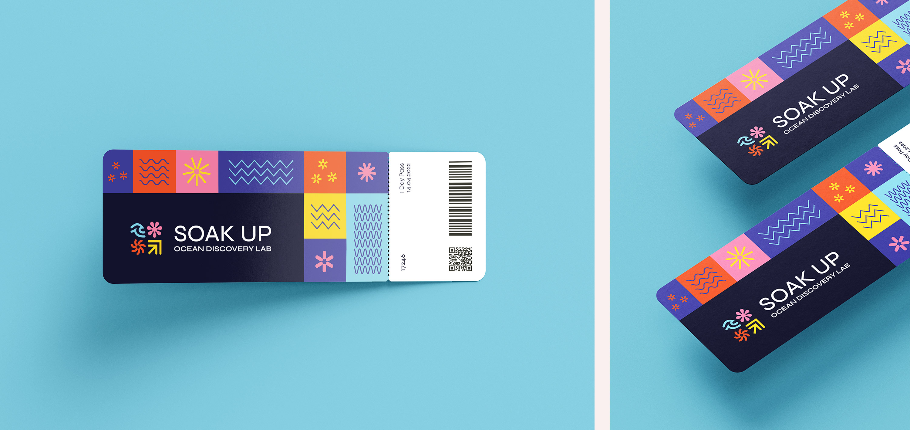 regular admissions ticket with iconography